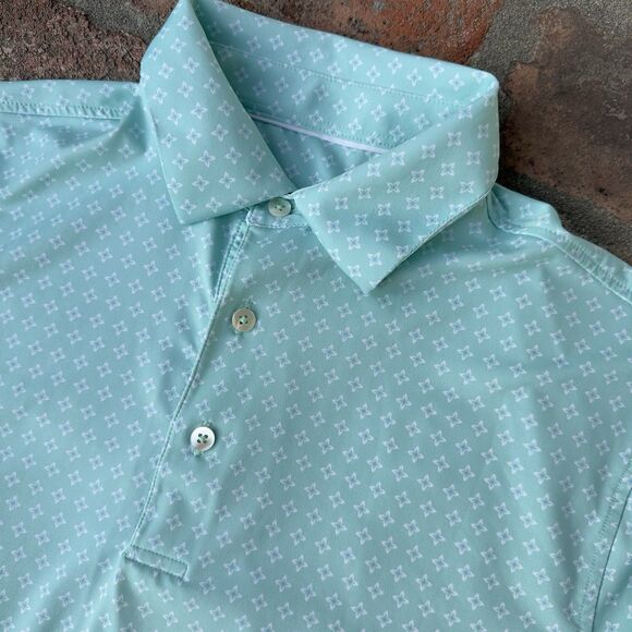Full TurnThe Frisco Polo Mens S Floral Golf Summer Shirt permomanc style IS06808 - Picture 3 of 11